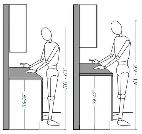 Kitchen Ergonomics And Height Of Your, Standard Kitchen Counter Depth Cm