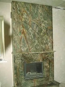 Rainforest Green Marble Fireplace