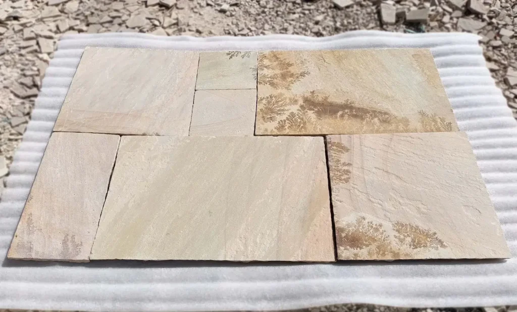 Fossil Mint Sandstone Top Natural Bottom Calibrated