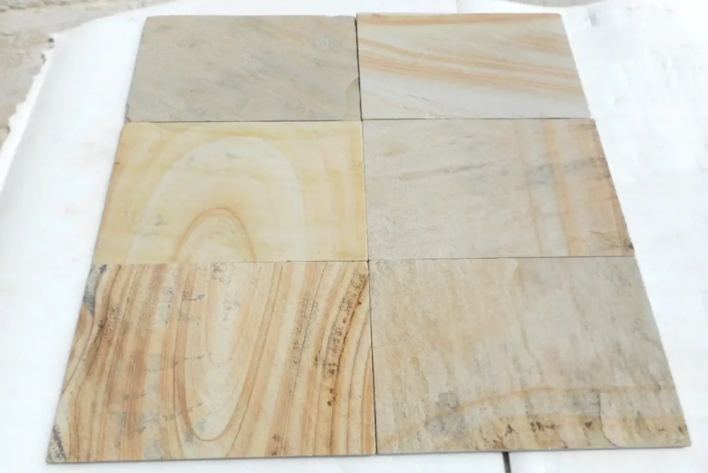 Fossil Mint Sandstone Top Natural Tumbled Brushed Bottom Calibrated Edges Machine Cut