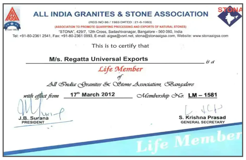 AIGSA Certificate